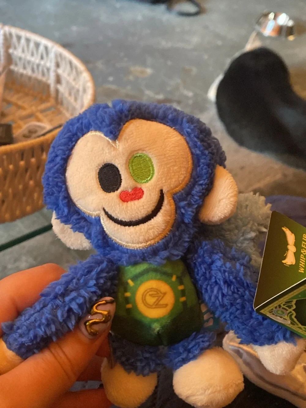 BARK Wicked Blue Plush Monkey Dog Toy with Squeaker